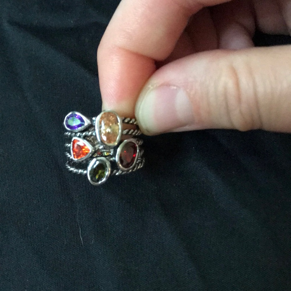 Cubic Zirconia Stacked Ring